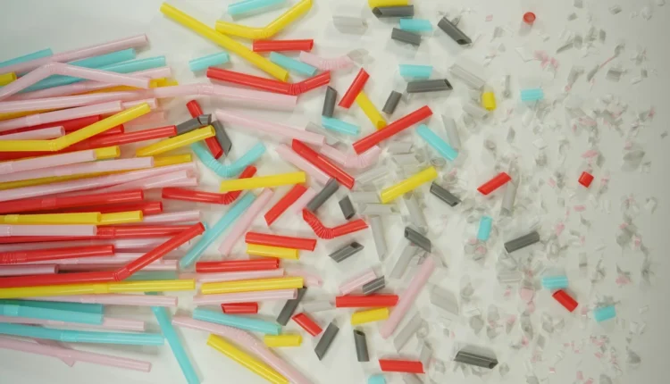 white red yellow and blue plastic straw lot